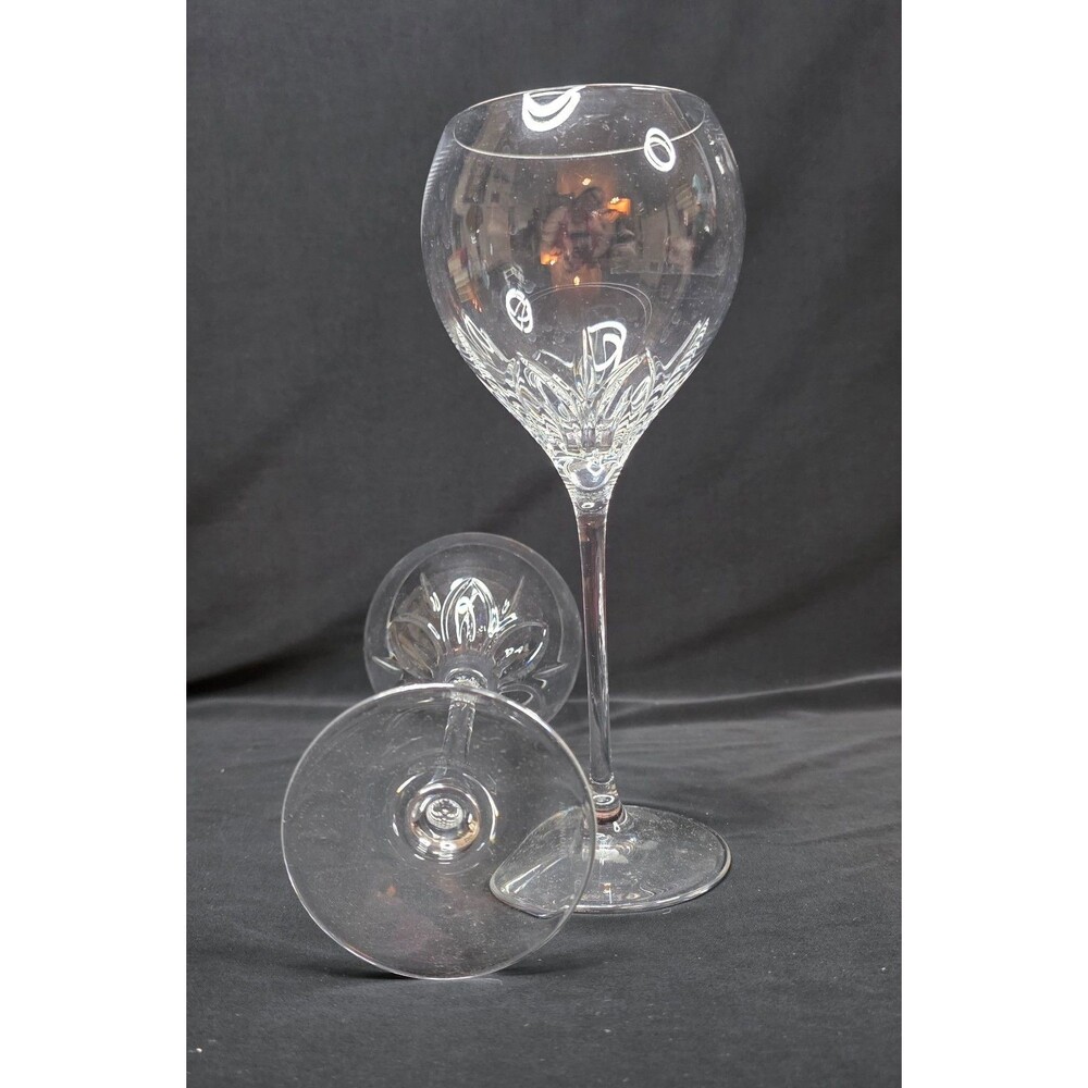 Vintage Wedgwood Knightsbridge Platinum Wine Glasses | Pair | Crystal England - Picture 7 of 11